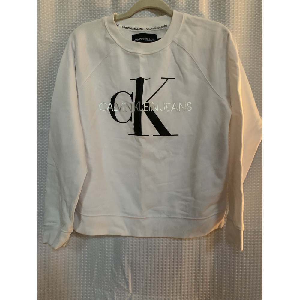Calvin Klein Jeans‎ Womens Large White Sweatshirt